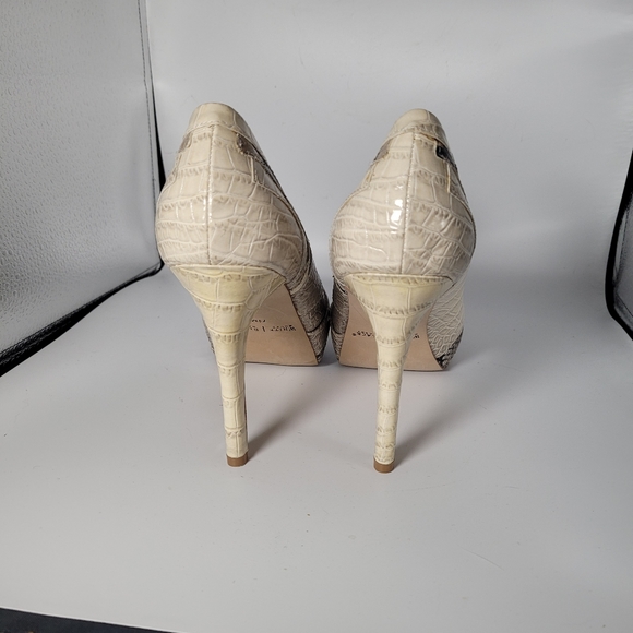 White House Black Market Snake Skin Peep Toe Heels - Picture 10 of 14
